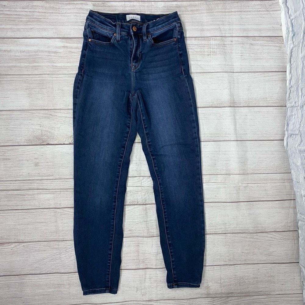 Nicole miller New York cotton blend women 4 SOHO hi rise jegging dark blue
